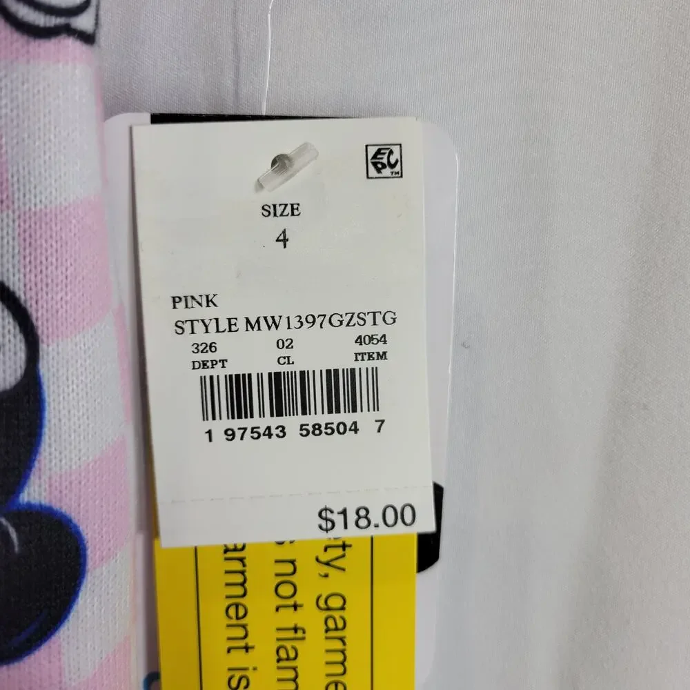 Disney Minnie Mouse 3 Pc Pajama Set Pink Size 4 NWT